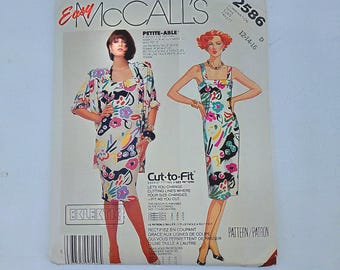 Loose-Fitting Jacket and Dress McCall's Pattern 2586 - Sizes 12, 14, 16 - UNCUT, FF