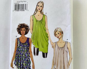 Vogue 9005, Easy Pullover Top Pattern, Misses' Sizes Large XLG XXL, UNCUT, Factory Folded