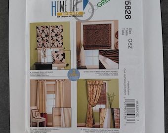 Window Shades, Panel Curtains, Flounce - McCall's Pattern 5828 UNCUT, FF