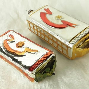 Vintage Harmonica Christmas Ornament: 1950s German Mold Blown Glass