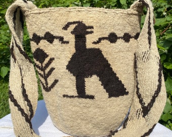 One of a Kind,  Forest Bird, Mochila, Arhuaco Tradition,  Ethically and Directly Sourced from Colombia by Mama Mochila (501c3 NGO)