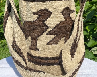 One of a Kind Sisio - Birds Arhuaco Mochila,  Ethically and Directly Sourced from Colombia by Mama Mochila (501c3 NGO)