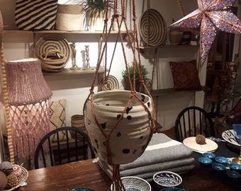 AIRE Plant Hanger, Made by Nature Agave Vegan Arhuaco Mochila, Ethically Sourced in Colombia by Mama Mochila (501c3 NGO)