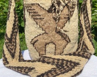 One of a Kind Flying Eagle Mochila, Arhuaco Tradition,  Ethically and Directly Sourced from Colombia by Mama Mochila (501c3 NGO)