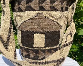 One of a Kind Uracu Mochila, Arhuaco Tradition,  Ethically and Directly Sourced from Colombia by Mama Mochila (501c3 NGO)