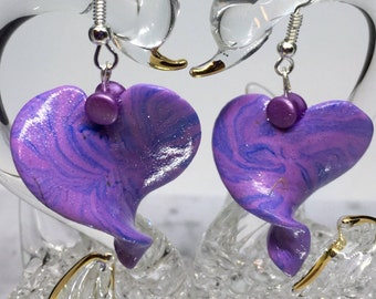 Groovy handmade clay earrings