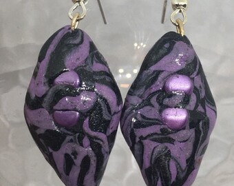 Groovy handmade clay earrings