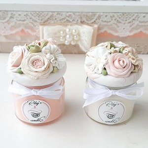 Elegant Wedding Favor, Luxury Candle Favor, Guest Favor Wedding, Personalize Wedding Favors Candle, Wedding Favor Flower, Summer Wedding