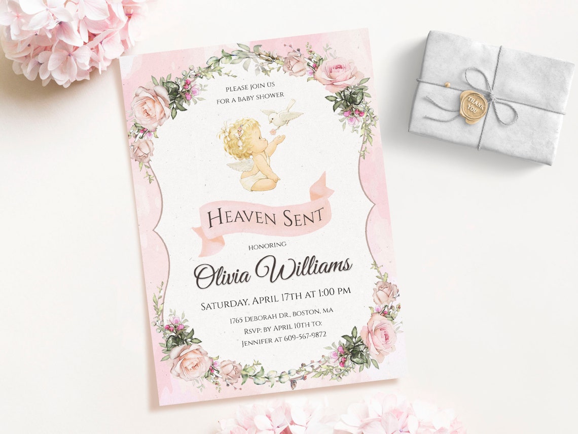 Baptism Favors Angel Girl Favors Heaven Sent Baby Shower Etsy