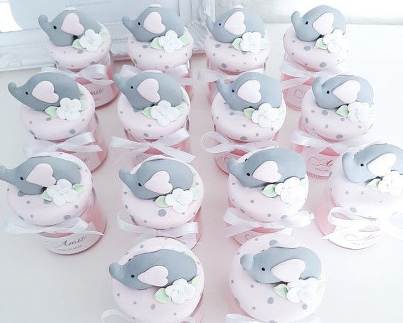 Girl Elephant Baby Shower Favors Pink Elephant Baby Shower Etsy