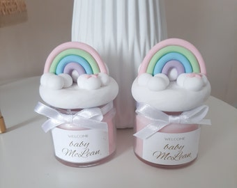 Rainbow Baby Shower Favor, Rainbow Themed Baby Shower Favor, Rainbow Party Favor, Rainbow Baby Shower Gifts, Candle Favor, Personalized