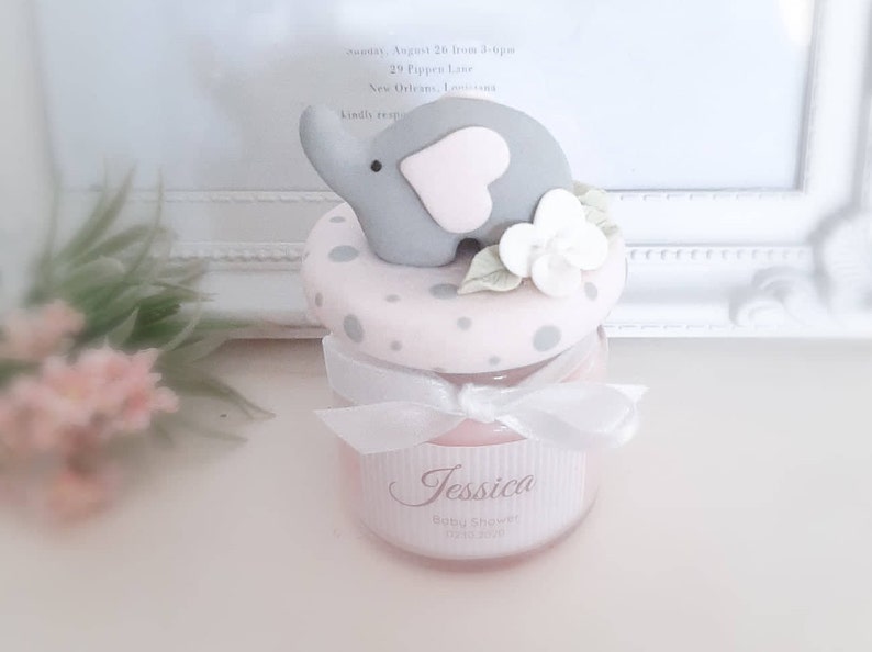 Girl Elephant Baby Shower Favors Pink Elephant Baby Shower Etsy