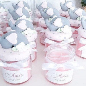 Girl Elephant Baby Shower Favors Pink Elephant Baby Shower Favors Baby Shower Favors Girl Elephant Girl Baby Shower Candle Favor Personalize