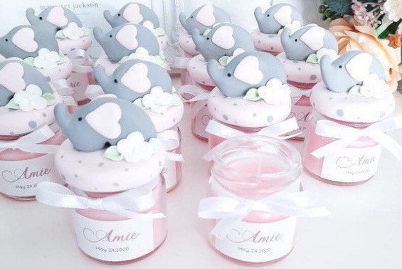 Girl Elephant Baby Shower Favors Pink Elephant Baby Shower Etsy