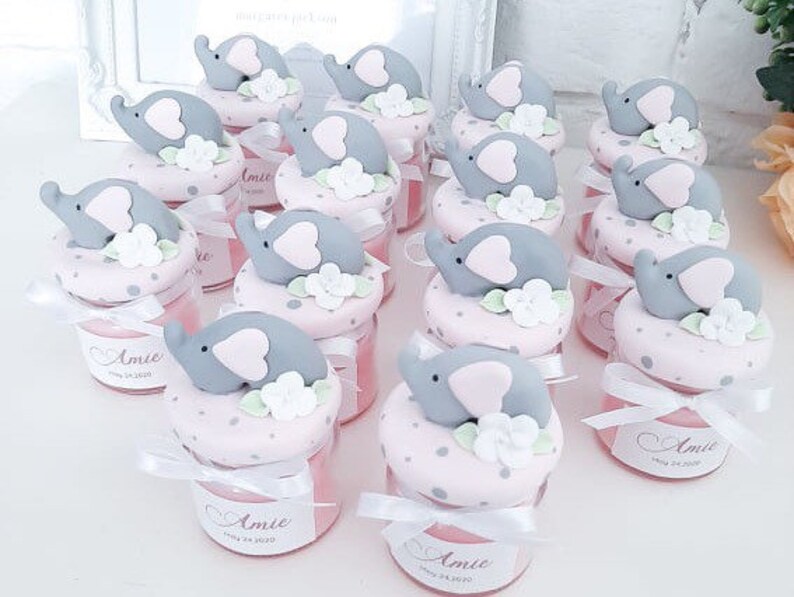 Girl Elephant Baby Shower Favors Pink Elephant Baby Shower Etsy
