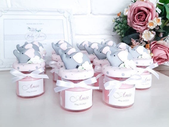 AIXIANG Baby Shower Favors Handmade Little Elephant Scented Soap Favors  with Pink Thanks Gift Box for Girls Baby Shower Favors and Decorations (24  Pack) Little Elephant Girl Baby Shower Favors Soap