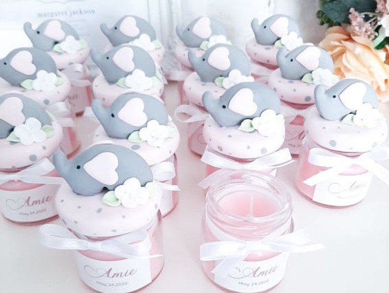 Girl Elephant Baby Shower Favors Pink Elephant Baby Shower Etsy