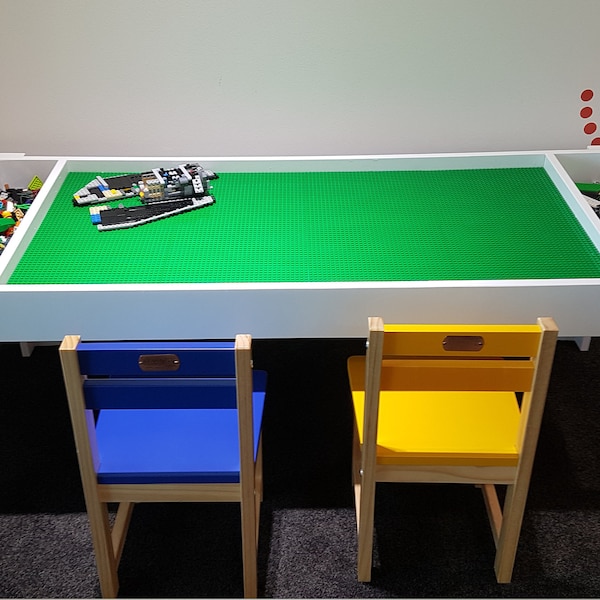 Kids activity table with storage, Building bricks table,  playroom, kids table, train table, kids desk