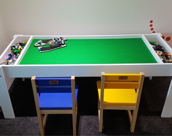 Kids activity table with storage, Building bricks table,  playroom, kids table, train table, kids desk