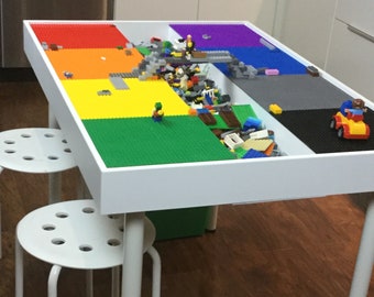 Large Building bricks table, kids building blocks table , kids  table with storage, playroom