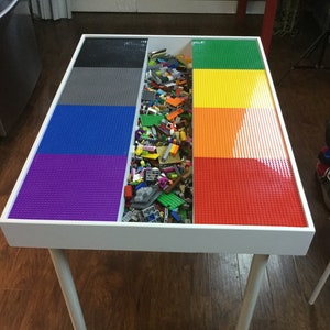 Building bricks table, kids building blocks table , kids large table with storage, train table, art table, playroom image 1