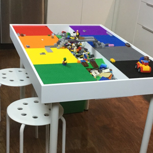 Large Building bricks table, kids building blocks table , kids  table with storage, playroom