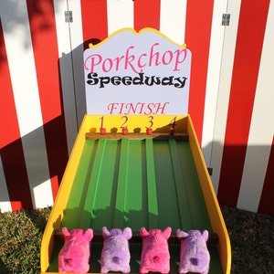 Pig Race Game, Lawn Game, Carnival Games, Backyard Game, Carnival booth Games, Bacon Run Game, Birthday Party Games, carnival theme party image 6