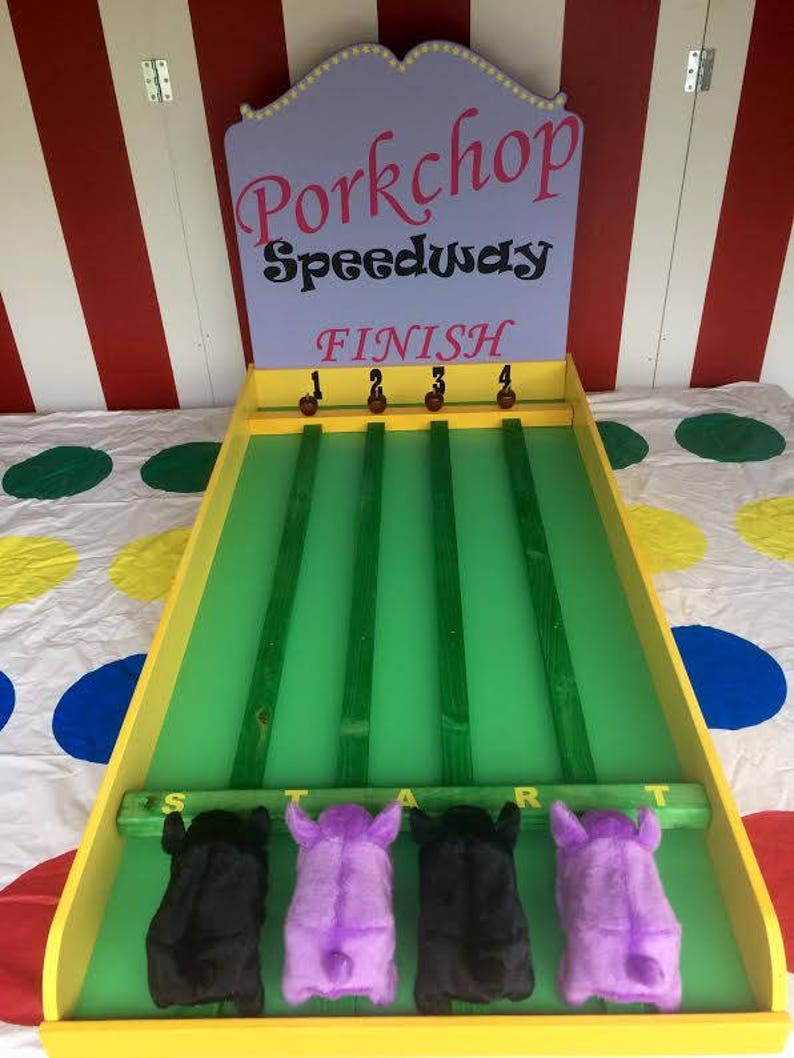 Pig Race Game, Lawn Game, Carnival Games, Backyard Game, Carnival booth Games, Bacon Run Game, Birthday Party Games, carnival theme party image 10