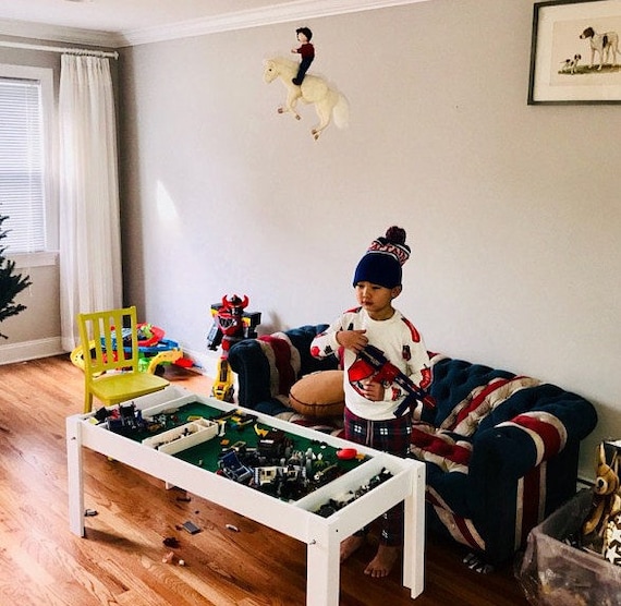 Life Finds Kids' Play Table with Storage Drawers Designed for Lego Bricks 