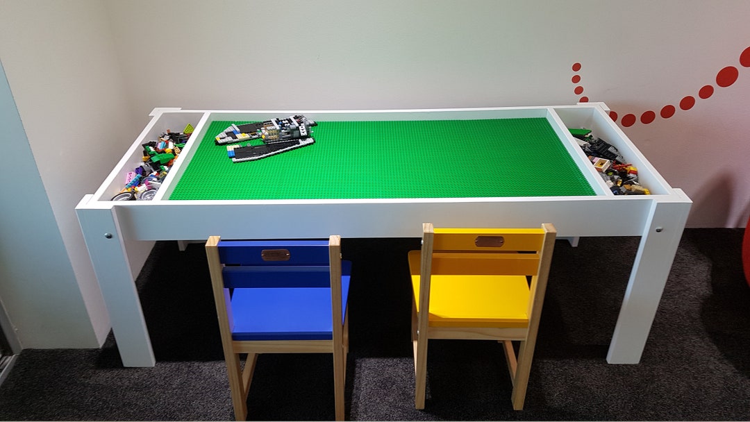 Kids Activity Table With Storage, Building Bricks Table, Playroom, Kids  Table, Train Table, Kids Desk 