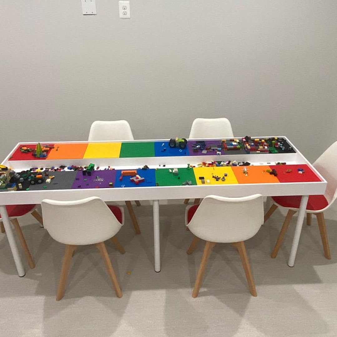 Life Finds Kids' Play Table with Storage Drawers Designed for Lego Bricks 