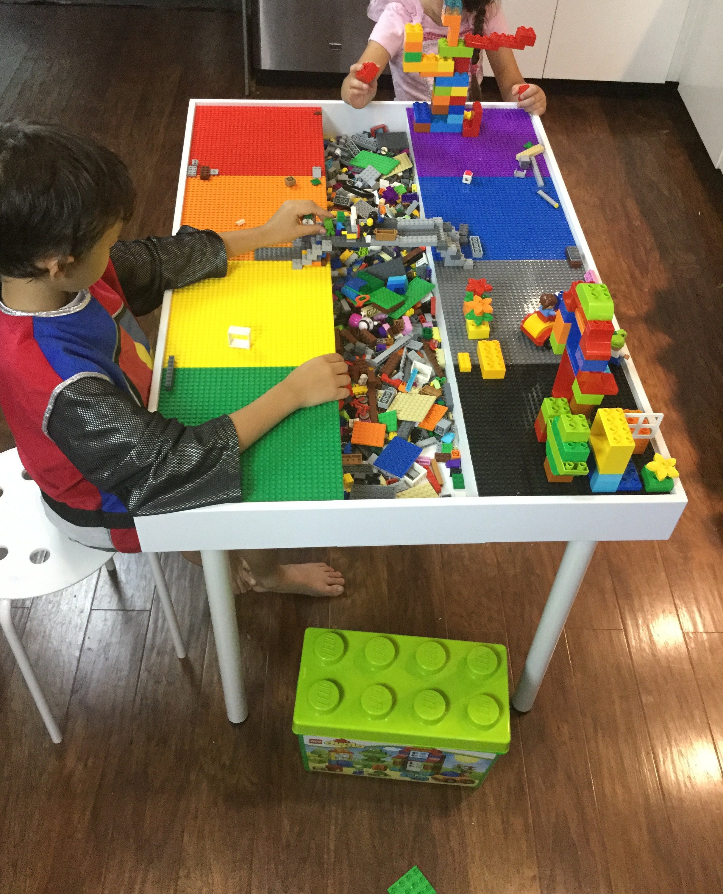 Tall Building Bricks Table Building Blocks Table Kids Table With Storage Art Table Train Table Playroom Etsy