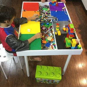 Building bricks table, kids building blocks table , kids large table with storage, train table, art table, playroom image 4