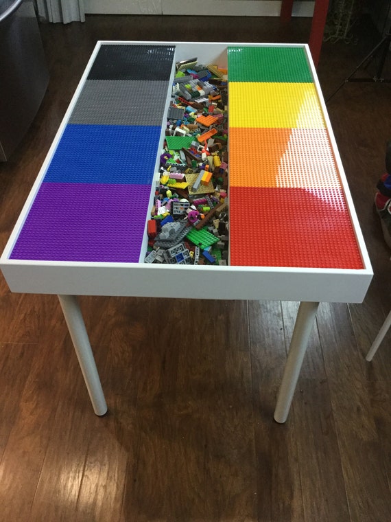 Large Building Bricks Table, Kids Table With Storage, Activity