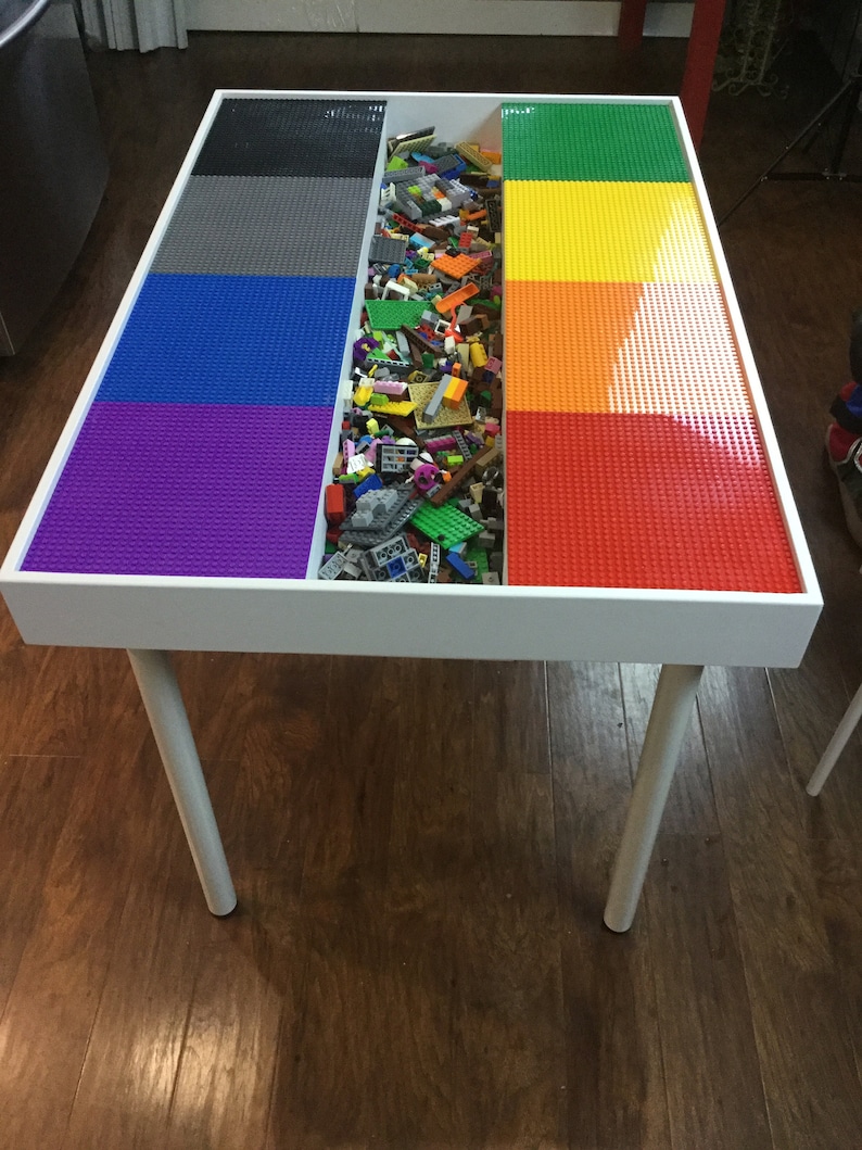 Building bricks table, kids building blocks table , kids large table with storage, train table, art table, playroom image 1