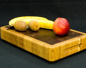 Large cutting board made of endwood/endwood, oak and eucalyptus