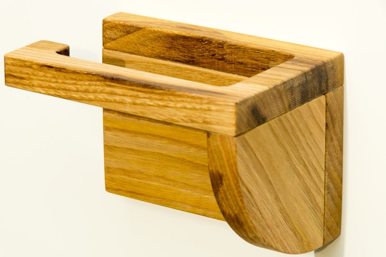 Toilet paper holder made of wood, toilet paper holder, roll left side Edelkastanie Kern