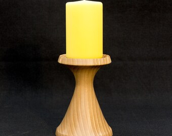 Candlestick made of elm, turned