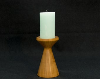 Candlestick made of cherry wood, turned