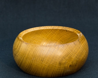 Small bulbous bowl turned from oak wood