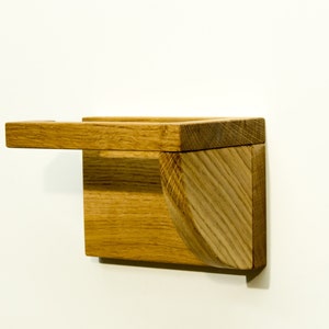 Toilet paper holder made of wood, toilet paper holder, roll left side image 4