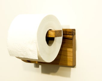 Toilet paper holder made of wood, toilet paper holder, roll right side