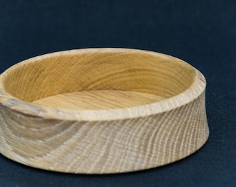 Small bowl turned from oak wood