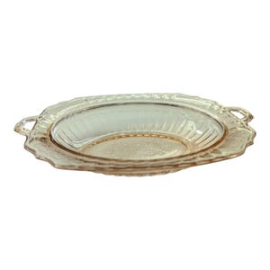 Mayfair Open Rose Pink Depression Glass Oval Serving Bowl
