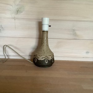 Danish vintage pottery lamp base small/ medium size- rustic and modern look- nordic touch of nature