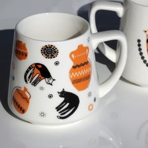 Gatti e vasi greci - Tazza in ceramica - Coppa greca - Tazza greca - Regalo greco - Regalo per gatti - Amante dei gatti - Vasi greci - Antica Grecia