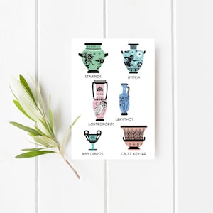 Pots grecs #1 Carte postale - Illustration grecque - Pot grec antique - Carte postale grecque