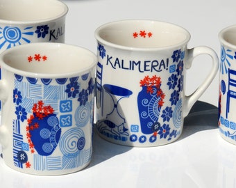 Tazzina da caffè espresso da 90 ml Kalimera - ΚΑΛΗΜΕΡΑ - Caffè greco - Tazza greca - Regalo greco - Regalo a forma di gatto greco - Gatto greco