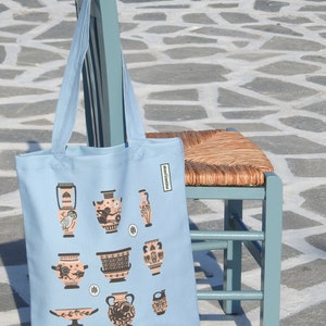 Griechische Töpfe Schwere Baumwolle Canvas Tote - Griechische Tote Bag - Griechisches Geschenk - Baumwolltasche - Griechische Tasche - Antike Griechische Töpfe