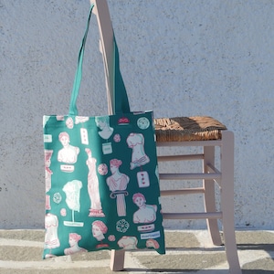 Greek Statues Heavy Cotton Canvas Tote - Greek Tote Bag - Greek Summer Tote - Cotton Bag - Greek Bag - Greek Gift - Aphrodite